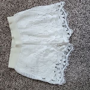 Cream lace shorts